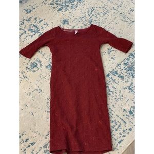 Pink Blush Maroon Maternity Dress -Sm